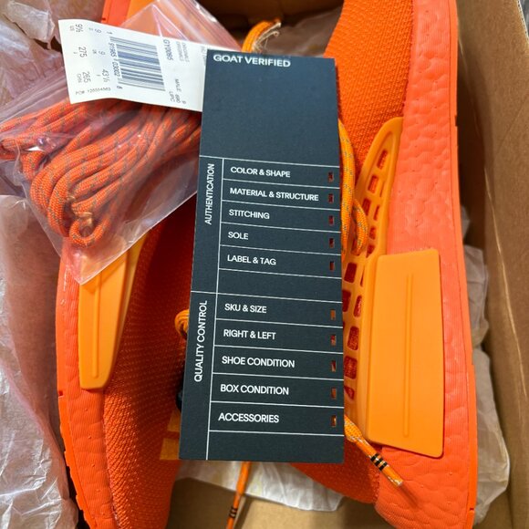 Adidas Pharrell Williams HU NMD GY0095 Orange Ubuntu Size 9.5 New w/ Box - Picture 11 of 11
